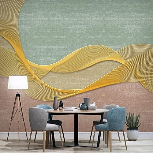 XLMING Goldener Faden Geometrie 3D Tapete Home Dekoration Wohnzimmer Sofa Schlafzimmer Tv Hintergrund Wand-400cm×280cm