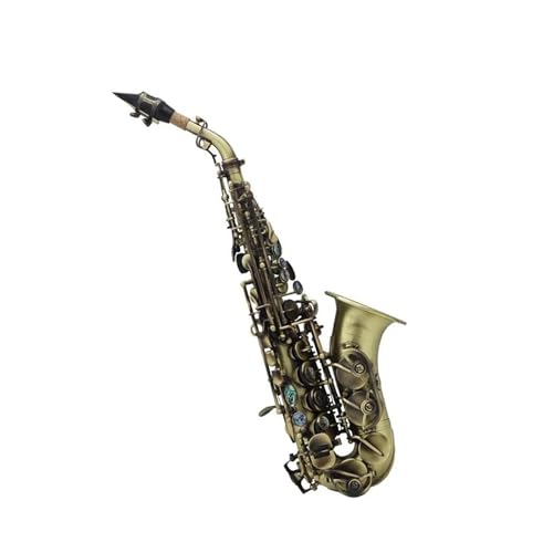 Gold lackiertes saxophon Vintage Style Bb Sopran Saxophon Sax Messing Material Holzblasinstrument Mit Koffer Handschuhe Pinsel Sax Strap Mouthp