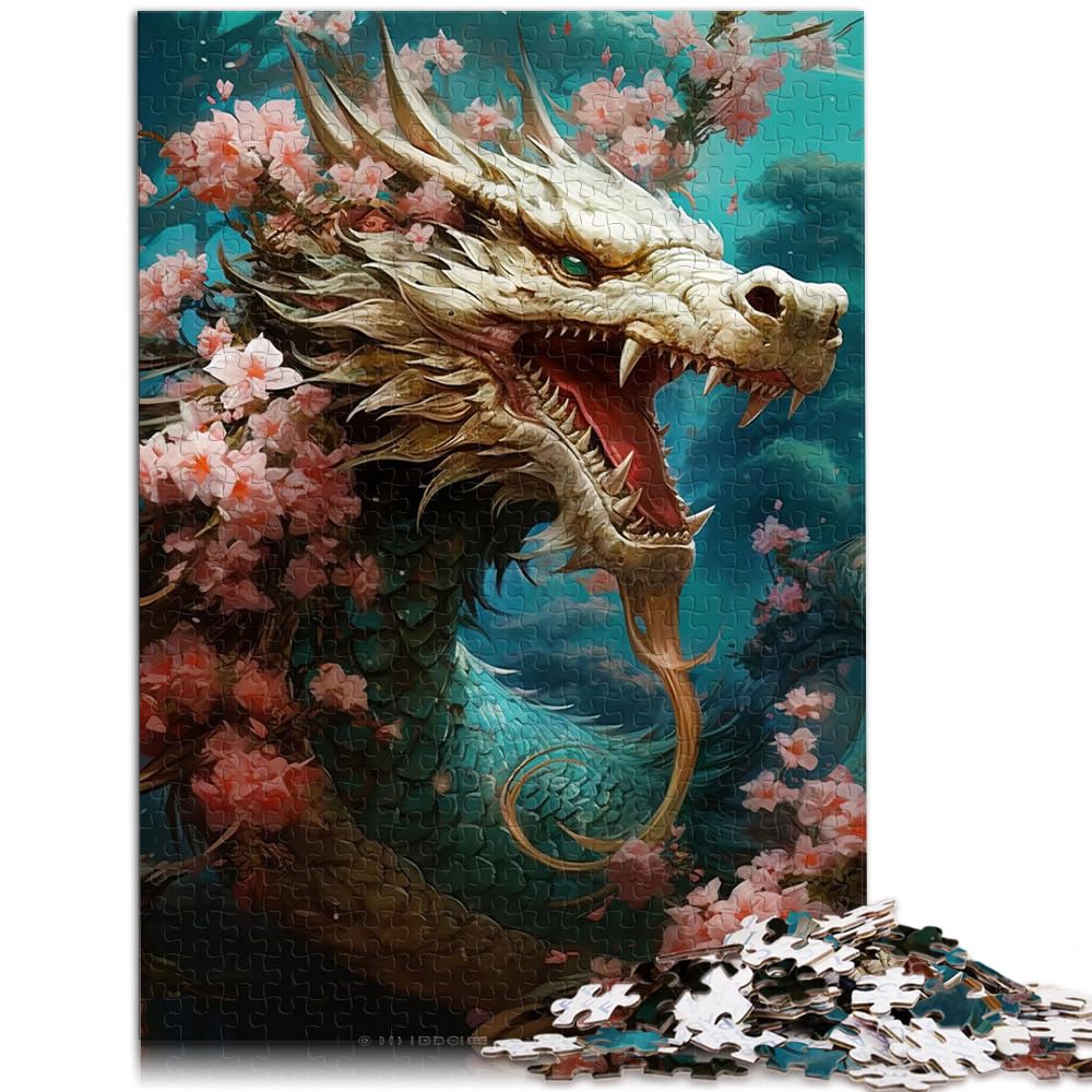 Puzzle Japanische Drachenkirsche Puzzle für Erwachsene 1000 Teile Holzpuzzle Schwierige, Schwere Puzzles für Frauen und Männer 1000 Teile (50 x 75 cm)