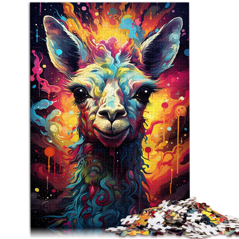 Puzzle für Fantasie, buntes Alpaka, 1000 Teile, Puzzle für Erwachsene, Holzpuzzle, Dekomprimieren, geistiges Lernspielzeug, 1000 Teile (50 x 75 cm)