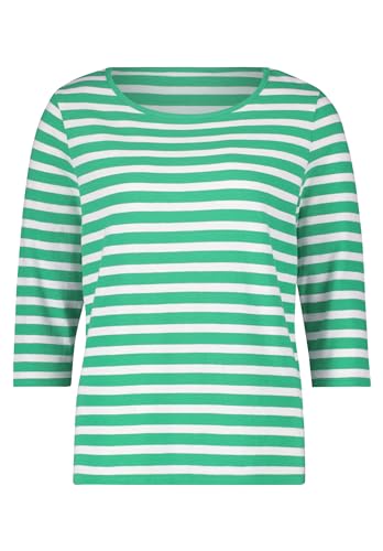 Cartoon Damen Rundhals-Shirt mit 3/4 Arm Green/White,44