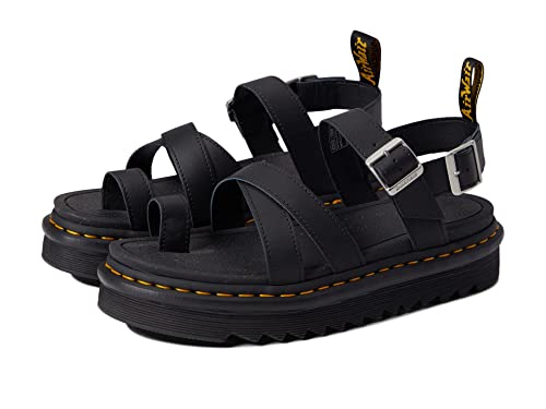 Dr. Martens Damen Sandalen mit Knöchelriemen, Black Hydro, 39 EU