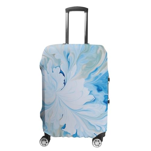 CSGJMYGS Reisegepäck-Abdeckung, elastisch, waschbar, modisch, kratzfest, Flamingos, Partykoffer, Schutz, passend für 45,7 - 81,3 cm Gepäck, blau/weiß, L