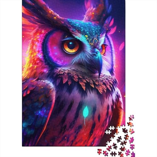 Magic Owl Puzzle 1000 Teile für Teenager Geschenke Puzzle für Erwachsene Teenager ganze Familie und die 75x50cm