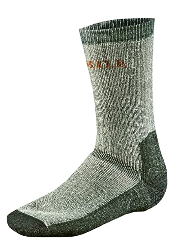 Härkila Expedition Jagdsocken grün kurz - Socken für Jäger - Jagdstrümpfe gefüttert für den Winter und Herbst - Jägersocken aus Merinowolle, Größe:XL