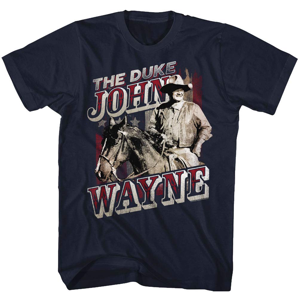 John Wayne American Legend Hollywood Schauspieler The Duke on Horse T-Shirt für Erwachsene, navy, X-Groß