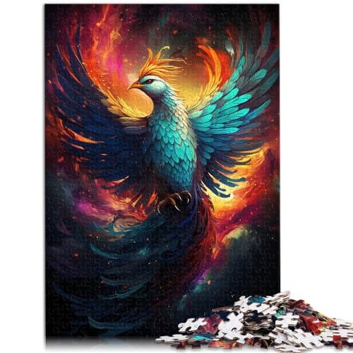 Puzzlespiele „Die farbenfrohe Psychedelie von Galaxy Phoenix“ Puzzle für Erwachsene, 1000-teiliges Holzpuzzle, Geburtstagsgeschenk, Geschenke für 1000 Teile (50 x 75 cm)