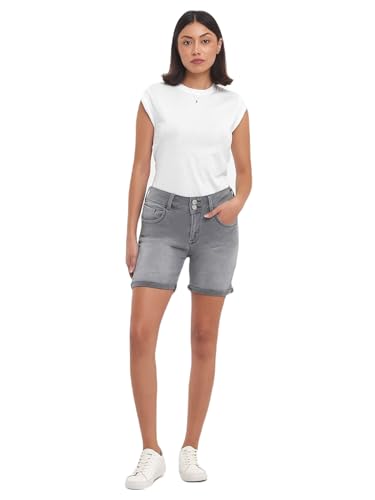 LTB Jeans Damen Jeansshorts Rosina - Bermudashorts mit Reißverschluss und mittlerer Taille hergestellt aus einer Baumwollmischung - Größe S in der Farbe Grau