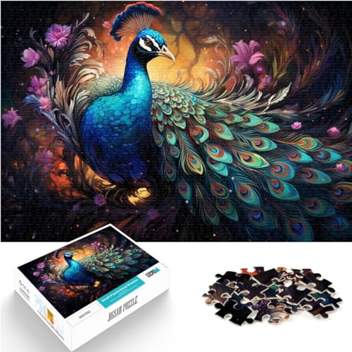 Puzzlespiel Fantasiefarbene Tiere Puzzles für Erwachsene 1000-teiliges Holzpuzzle Spaß für Aktivitäten zu Hause, Geburtstagsgeschenk, Reisegeschenke, 1000 Teile (50 x 75 cm)