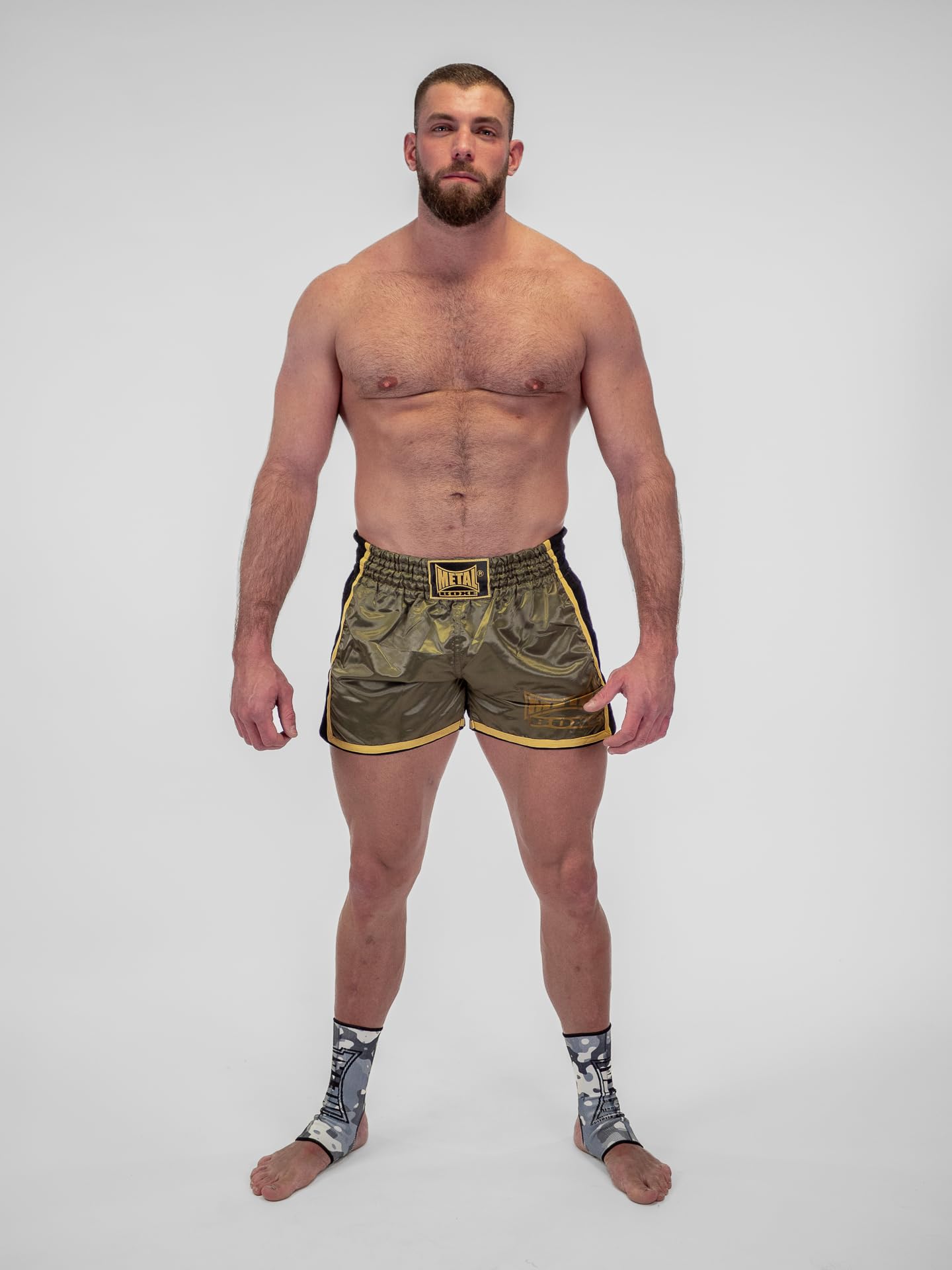 METAL BOXE Unisex – Erwachsene Short Thaï Kickboxing Extrem Military XXL, Khaki