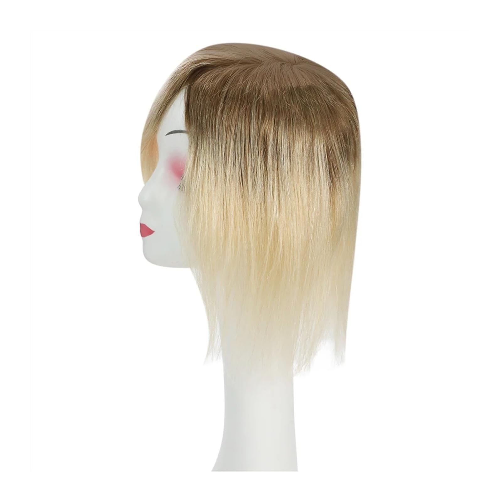 Haartopper für Frauen Haar-Topper for Frauen, Haarausfall-Abdeckung, Mono-Basis-Oberteil mit PU-beschichtetem Echthaar, glatte Haarteile, Clip-in-Toupet aus maschinellem Remy-Haar Haarteil Topper Toup