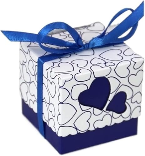 Box für Geschenke, Süßigkeiten-Box, 10 Stück ausgehöhlte Liebes-Hochzeitsboxen, Geschenkbevorzugung, Süßigkeitenbox, Band, lila, rosa Süßigkeiten, Geschenkboxen, Papierbox, Geschenktüten, süß (Farbe: