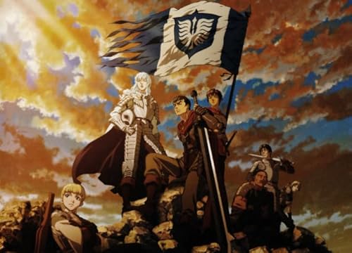 HfmQuisutron Puzzle 1000 Teile Anime Berserks Black Swordsmans Poster Buntes Geschicklichkeitsspiel Für Die Ganze Familie Erwachsene Zw180Qv