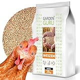 GardenGuru Weizen Futter 20kg Huhnerfutter Nagerfutter, Kaninchenfutter Weizenkörner Getreide Korn Essen Wildvögel Kaninchenfutter