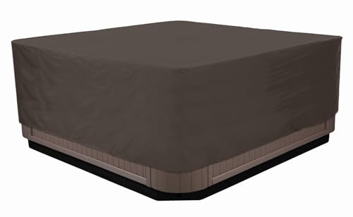 BaCover Outdoor Whirlpool-Abdeckung, 210D Oxford-Gewebe Wasserdicht Spa Staubschutz Poolabdeckung Quadratische,Kaffee,220x220x90cm