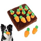 NEECS Karotten-Schnüffelmatte – Interaktives Plüsch-Karotten-Puzzle-Spiel, 12 Karotten, Schnüffelmatte, Karottenfarm, Gemüse, Quietschspielzeug, Haustierbedarf, Puzzle-Spiel für Hunde und Katzen