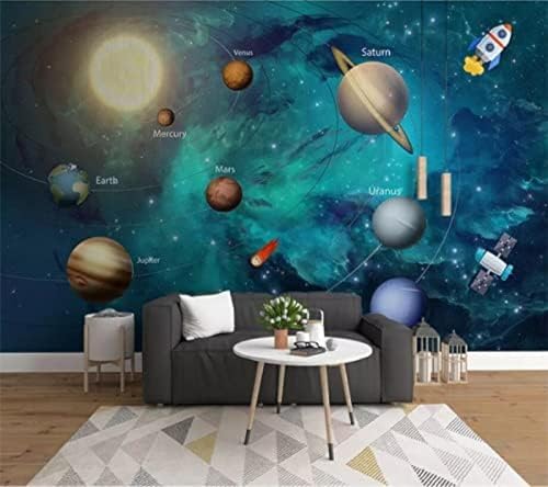 XLMING Handbemaltes Weltraum-Universum Kinderzimmer 3D Tapete Wohnzimmer Sofa Schlafzimmer Esszimmer Home Dekoration Wand-300cm×210cm