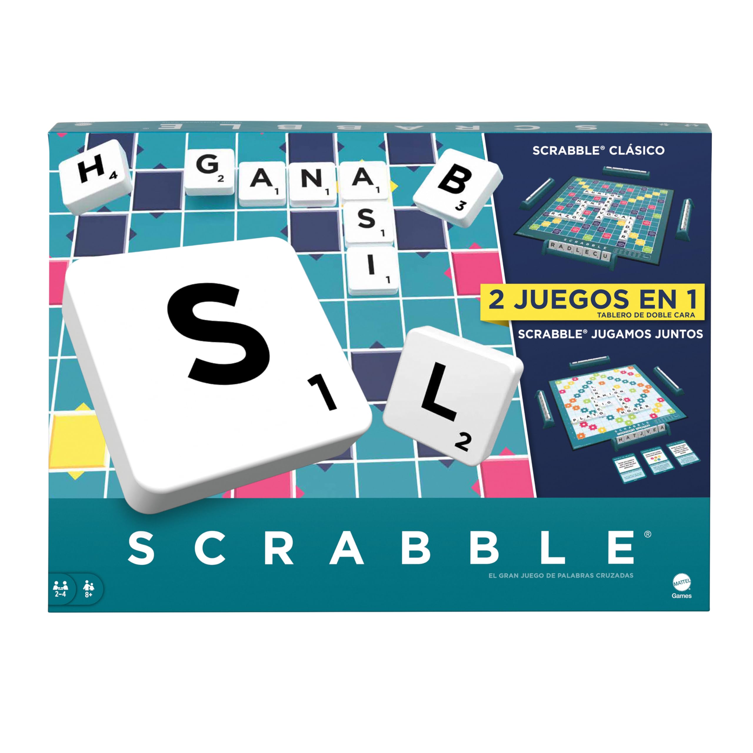 Mattel Games Scrabble Zwei in Eins, Version: Spanisch, HXV99