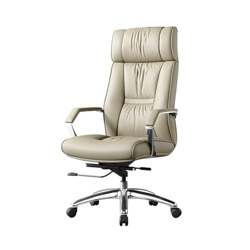 Home-Office-Stuhl - Moderner ergonomischer Computer-Schreibtischstuhl aus Leder, Executive-Home-Office-Chefstuhl, Drehstuhl, höhenverstellbar, langlebige Basis, bequemer Konferenz-Schreibtischstuhl,