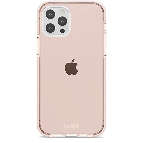 Holdit Transparent Hülle für iPhone 12/12 Pro (6,1") - Vergilbungsfrei TPU hülle - Flexiblem und Durchsichtige Handyhüllen in Getönter Farbe - Crystal Clear - Blush Pink