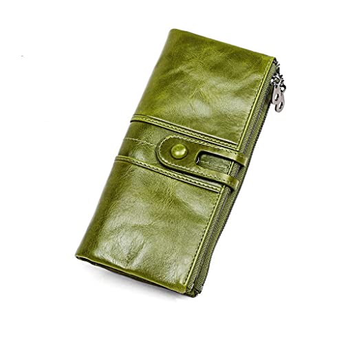 NEWNAN Herren-Geldbörsen, Langer Reißverschluss, echtes Leder, männliche Clutch-Taschen mit Handyhalter, Kartenhalter, Geldbörse (Farbe: A, Größe: 20,8 x 10 cm)