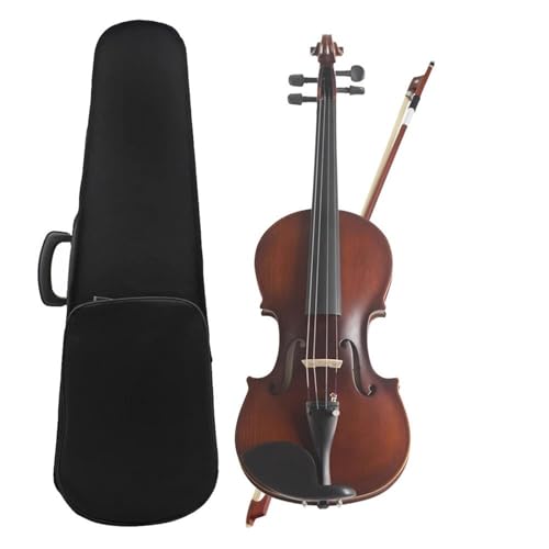 Geige 4/4 akustische Violine Ahorn Körper Volle Größe Violine Geige Mit Fall Bogen Saiten Schulter Rest Tuner Tuch Zubehör (Color : Set1)