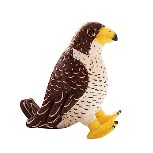 DANAIM Realistisches Adler-Stofftier, 12-Zoll-Falken-Plüschtier, Braune Falken-Vögel-Plüschpuppen, Geschenke for Kinder, Heimdekoration(12 Inch)