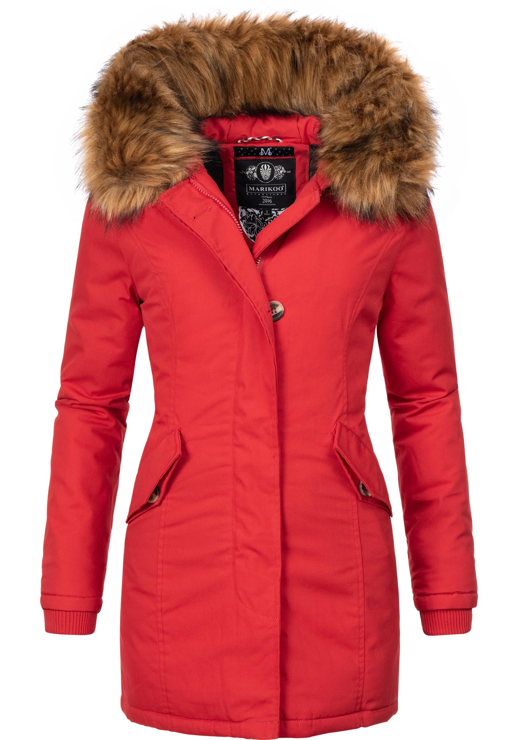 Marikoo Damen Winter Mantel Winterparka Karmaa-Prc Rot Gr. XS