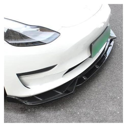 Splitter Für Tesla Für Modell 3 2017-2023 Auto Front Stoßstange Lip Splitter Spoiler Diffusor Schutz Trim Body Kits Glanz Schwarz ABS Kunststoff Frontlippe(Carbon Look)