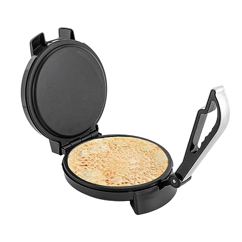 banborba Elektrische Chapati Roti-Bäcker, 1200W Temperatur Einstellbar Fladenbrot Roti Presse Maschine, Antihaft Tortilla-Maker für Pfannkuchen, Omeletts, Palatschinken