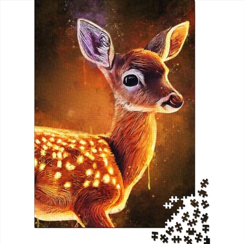 1000 Teile für Erwachsene Schwierige Puzzles Splatter Deer Lustige Puzzles für Erwachsene 1000-teiliges Lernpuzzle (Größe: 75 x 50 cm)