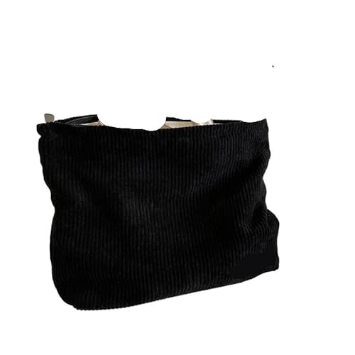 Cord Kosmetiktasche Damen-Kosmetiktasche aus Cord, Reißverschluss-Clutch, Make-up-Tasche, tägliche Geldbörse, Karte, Lippenstift, Damenbinden, Organizer, Handytasche(Black)