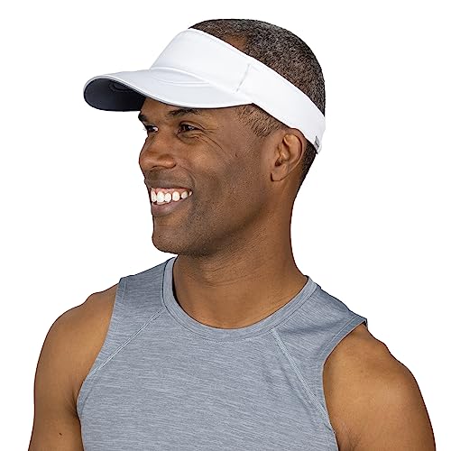 TrailHeads Visor Cap Herren – Sonnenvisier zum Laufen, Golf und Tennis - Recycelt - Weiß