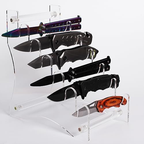 Messerständer, Messerhalter, Messer-Präsentationsständer, Messer-Vitrine, Sammlerstück, Messer-Präsentationsständer Tischmesser für (Transparent)