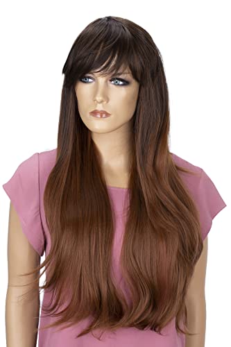 PRETTYSHOP Perücke Voluminös Langhaarige Fashion Wig Cosplay Glatt Braun Mix WP101