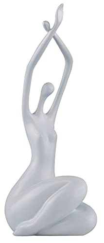 Uziqueif Frauen Statue Modern Wohnzimmer Yoga Deko, Kunst Statue, Tischdekorationen, Home Office Bücherregal Dekor, Höhe 34 cm