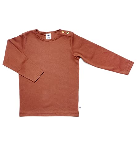 Baby Kinder Langarmshirt Bio-Baumwolle 13 Farben T-Shirt Shirt Jungen Mädchen Gr. 50/56 bis 140 (86-92, Tabasco)