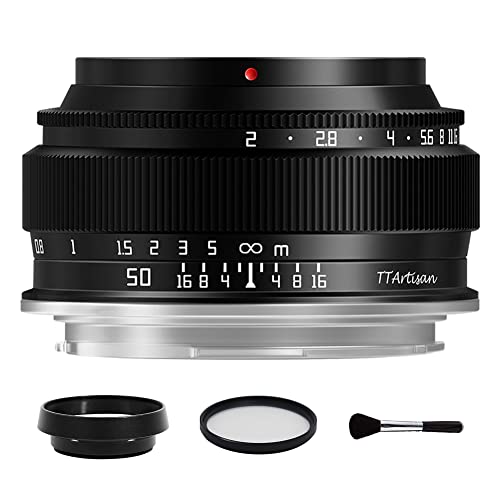 TTArtisan 50 mm F2 Full Frame Large Aperture Manual Portrait Lens for Fuji X XF Mount Camera XT3 XT4 XT10 XT20 XT30 XT200 XS10 XA3 XA5 X100V XE2 XE2S XE3