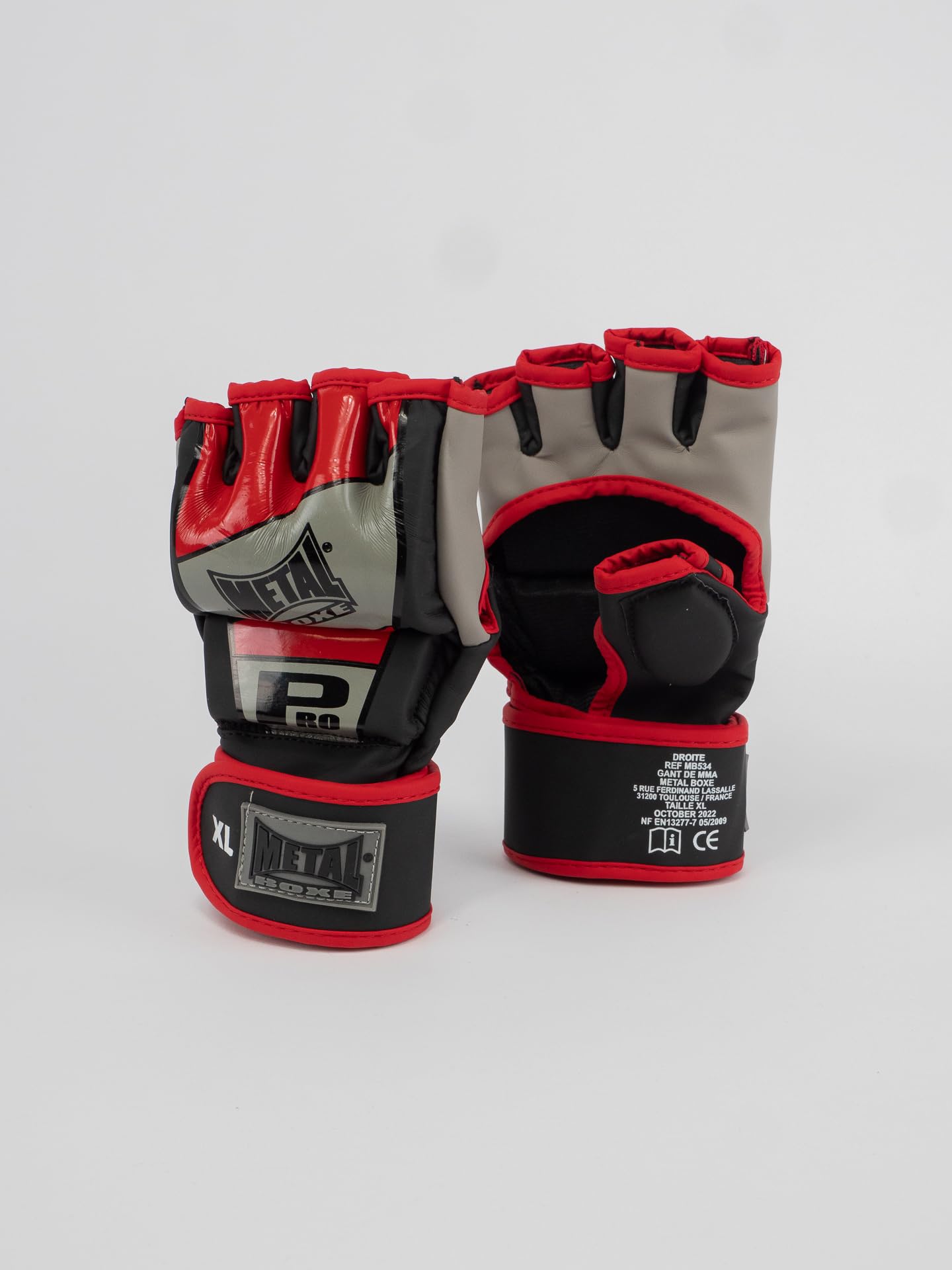 METAL BOXE Gants Combat Libre-MMA Compétition pro Noir S