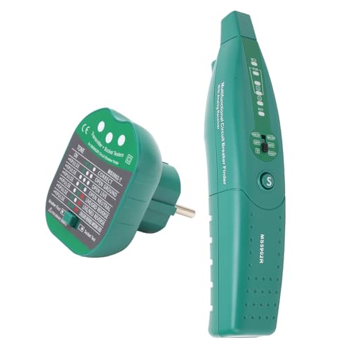 MASTECH MS5902 Sicherungsfinder für Automatische Leistungsschalter US/EU-Steckdosentester-Leistungsschalter Tracer-Finder-Schaltkreistester Digitaler Leistungsschalter-Finder(MS5902TD EU plug)