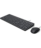 HP 150 kabelgebundene Tastatur und Maus – (1600 DPI, LED-Anzeige, USB-A-Anschluss, 12 Tastenkombinationen, Windows 10, Windows 11) Spanische QWERTY-Tastatur, Schwarz