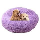 Rysmliuhan Shop hundebetten für mittlere Hunde hundebett Grosse Hunde Plüsch Hundebett Haustierbetten Für Hunde Donut Hundebett Flauschiges Hundebett Hundekissen Purple,60cm/23.6in