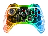 Konix Kabelloser Crystal-Controller für Nintendo Switch, Switch OLED, PC - 10 Stunden Akkulaufzeit - Bluetooth 5.0 EDR - Vibrationsfunktion - Einstellbare RGB-LED-Beleuchtung