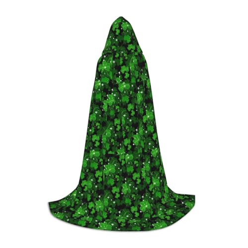 WURTON St. Patricks Day Halloween-Kapuzenumhang mit Blätter-Druck, Renaissance, Gothic, Umhang für Cosplay, Kapuzenumhang, Unisex