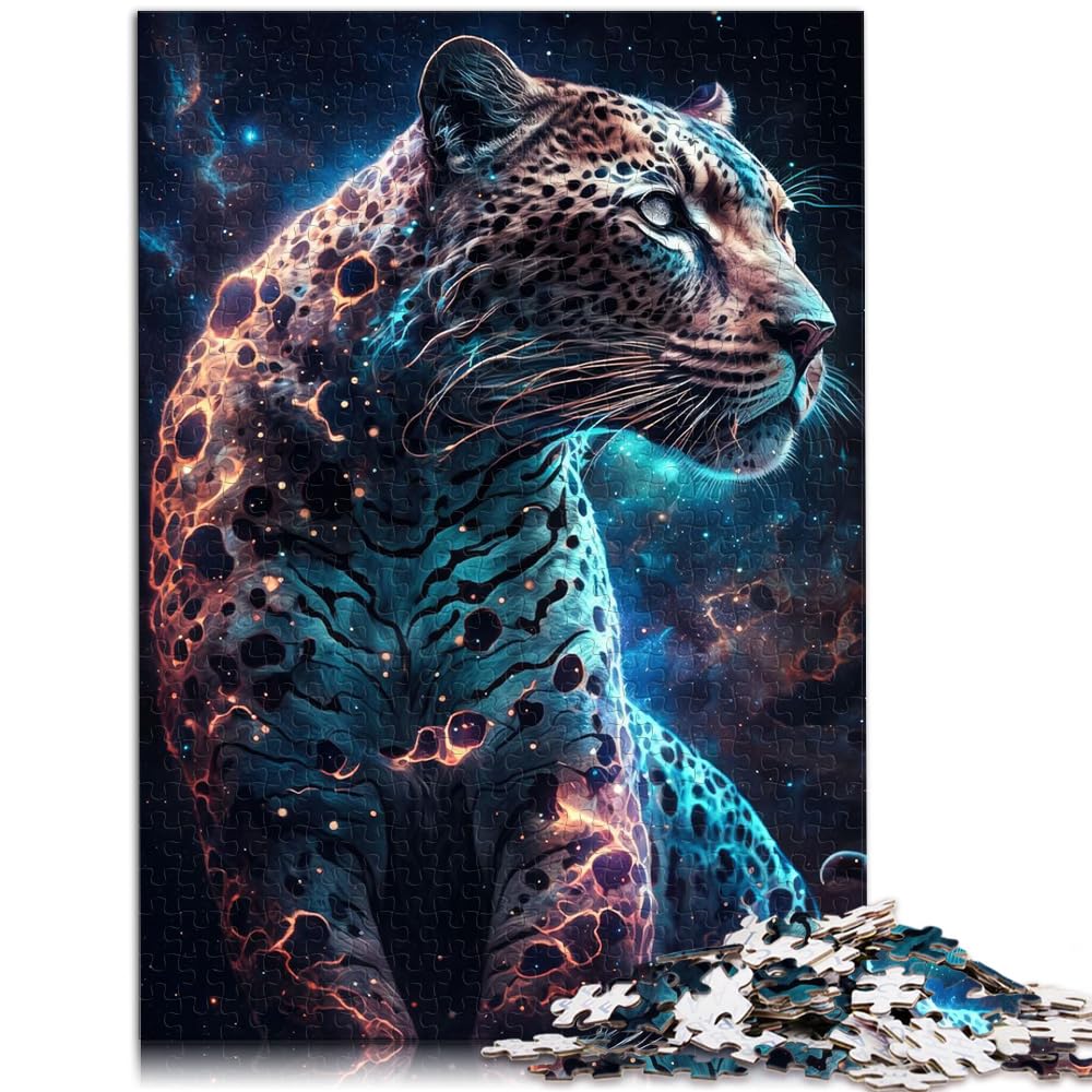 Puzzlespiel „Cosmic Jaguar“ 1000 Teile für Erwachsene, Geschenke für Erwachsene, Holzpuzzle, Spaß bei Aktivitäten zu Hause, Geburtstagsgeschenk, Reisegeschenke, 1000 Teile (50 x 75 cm)