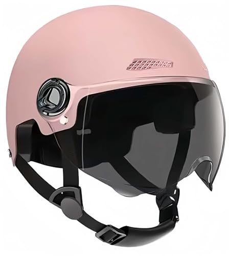 Offener Helm, Halber Motorradhelm Mit Visier, Cruiser-Schutz In ECE-Geprüftem Fall, Schützt Effektiv Die Verkehrssicherheit, Unisex F,52-60CM