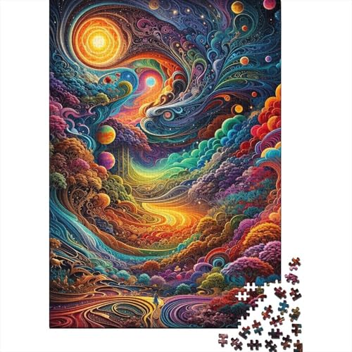 Holzpuzzle für Erwachsene mit 1000 Teilen zum Thema „Bunte Umgebung“ für Erwachsene und Teenager, für anspruchsvolles Puzzlespiel und Familienspiel 29,53x19,69 Zoll