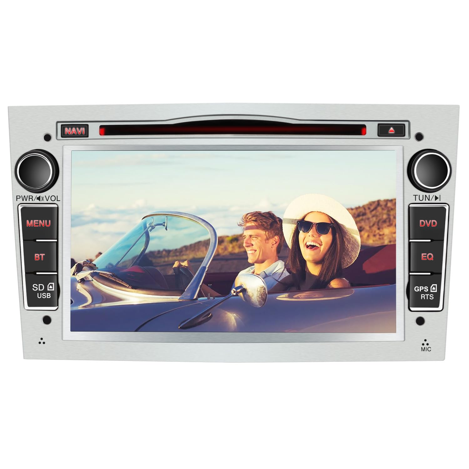 AWESAFE 2Din Radio für Opel Corsa Astra Zafira Vectra Meriva Tigra Twintop 2DIN Radio mit CD-Laufwerk 7 Zoll Touchscreen - Silber