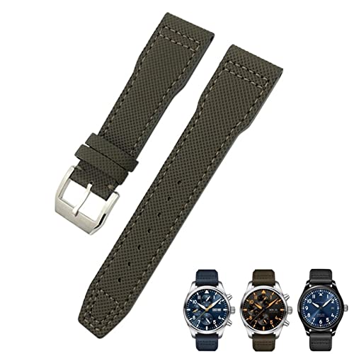 NEYENS Nylon-Uhrenarmband, 20 mm, 21 mm, passend für IWC Portofino Big Pilot IW3293 Mark 18 Tissot TAG Heuer Seiko, Leder-Nylon-Uhrenarmband, Blau, 20 mm, Achat