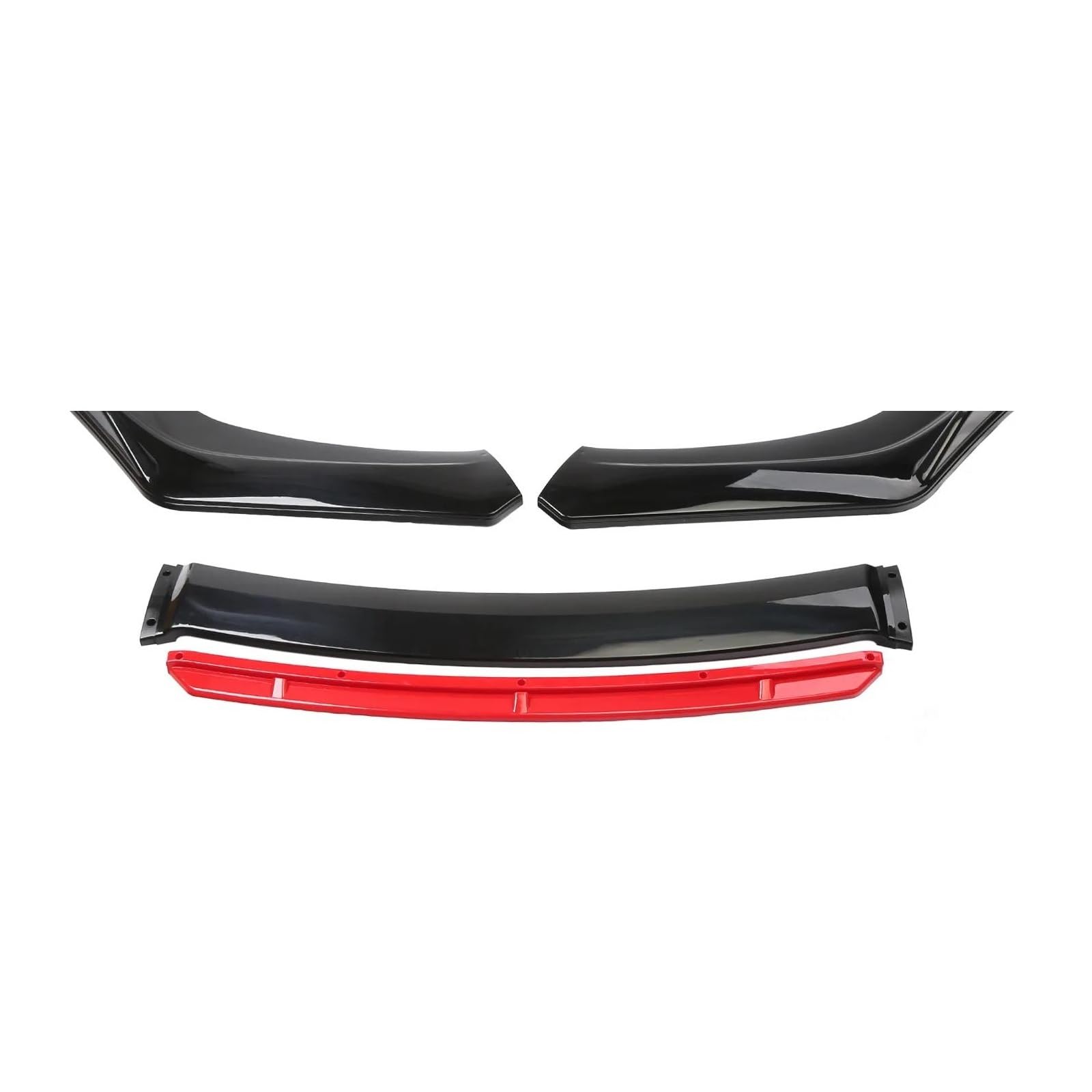 Splitter Imousinenbreite Unter 176 cm Universeller Auto-Frontstoßstangenlippen-Bodykit Spoiler Aus Kohlefaser Dekorative Streifen Stoßstangen Lippensplitter Frontlippe(Bright Black Red)